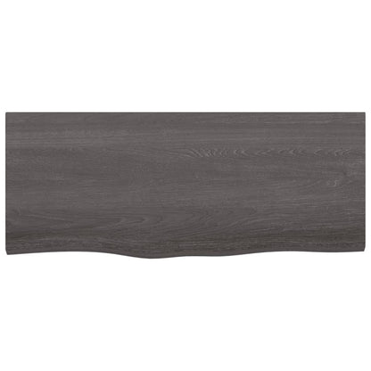 Tafelblad 00X40X(2-4)Cm Behandeld Eikenhout Donkerbruin Donkergrijs 100 x 40 x 4 cm