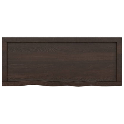 Tafelblad 00X40X(2-4)Cm Behandeld Eikenhout Donkerbruin Donkergrijs 100 x 40 x 4 cm