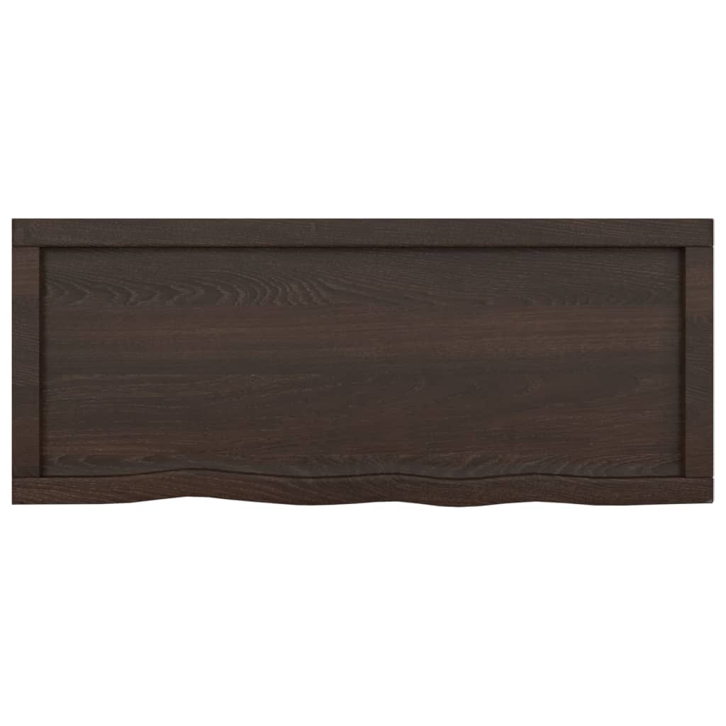 Tafelblad 00X40X(2-6)Cm Behandeld Eikenhout Donkerbruin Donkergrijs 100 x 40 x 6 cm