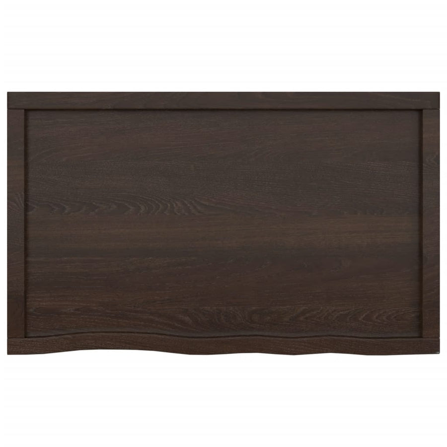 Tafelblad 00X60X(2-4)Cm Behandeld Eikenhout Donkerbruin Donkergrijs 100 x 60 x 4 cm