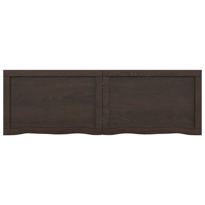 Tafelblad 20X40X(2-4)Cm Behandeld Eikenhout Donkerbruin Donkergrijs 120 x 40 x 4 cm