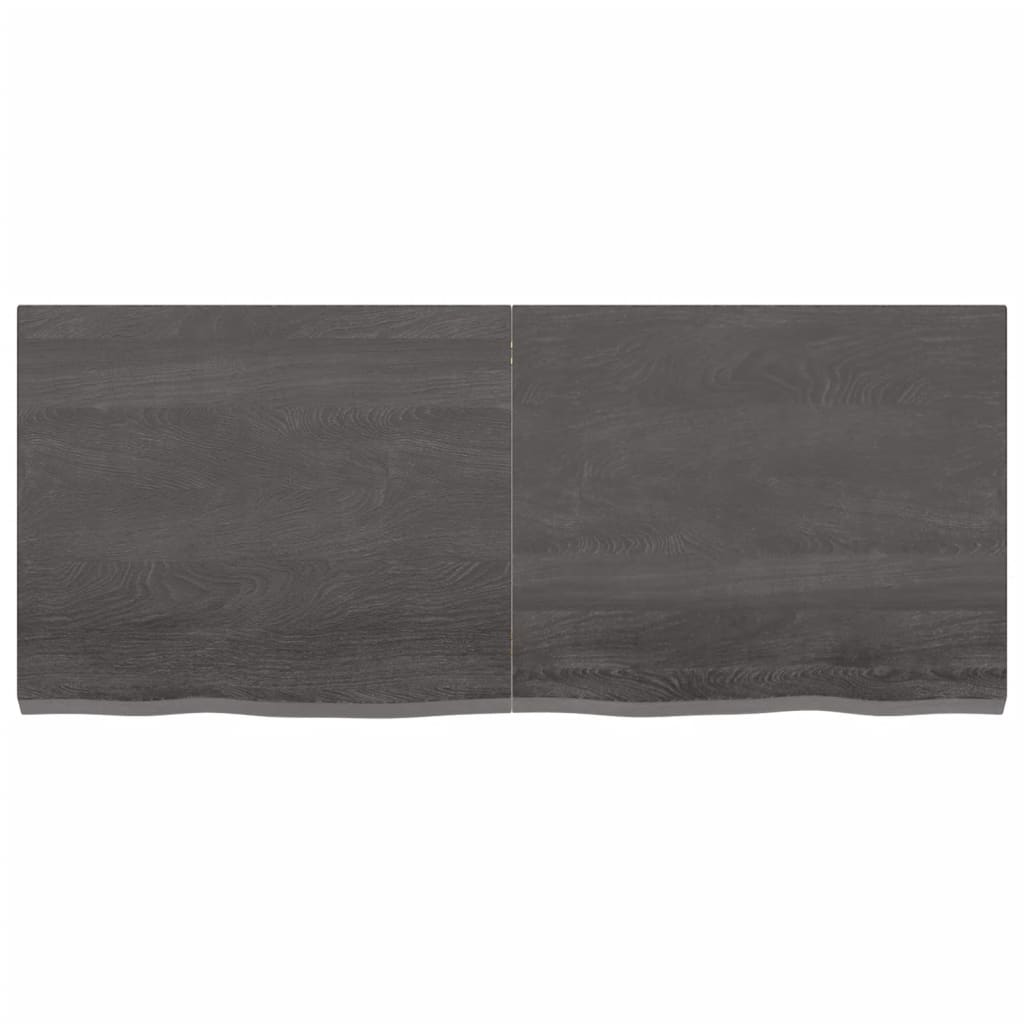 Tafelblad 20X50X(2-4)Cm Behandeld Eikenhout Donkerbruin Donkergrijs 120 x 50 x 4 cm