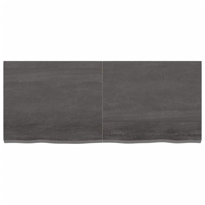 Tafelblad 20X50X(2-4)Cm Behandeld Eikenhout Donkerbruin Donkergrijs 120 x 50 x 4 cm