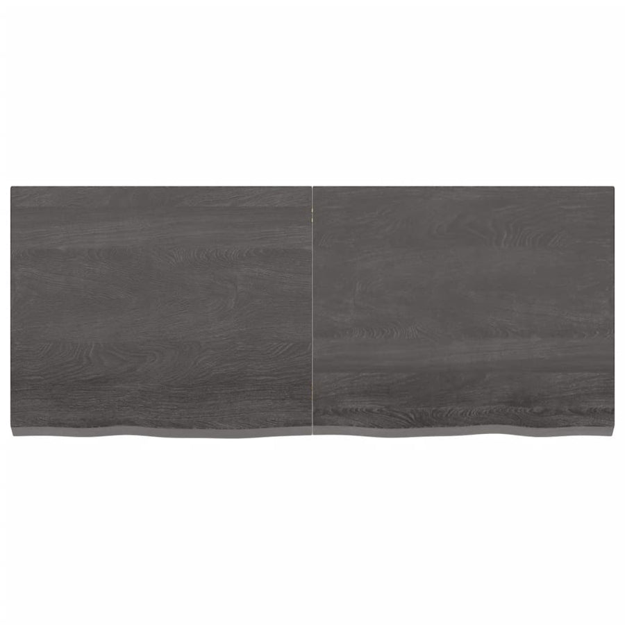 Tafelblad 20X50X(2-4)Cm Behandeld Eikenhout Donkerbruin Donkergrijs 120 x 50 x 4 cm