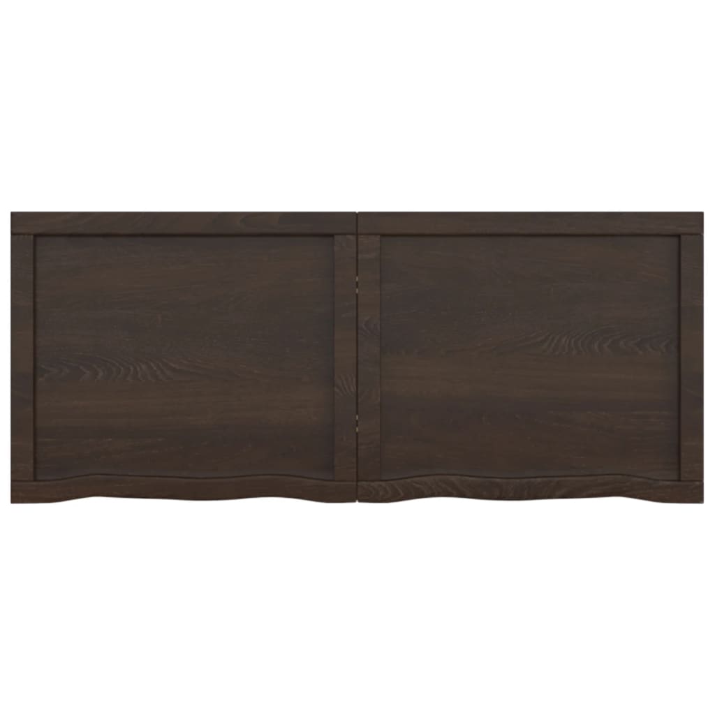 Tafelblad 20X50X(2-4)Cm Behandeld Eikenhout Donkerbruin Donkergrijs 120 x 50 x 4 cm