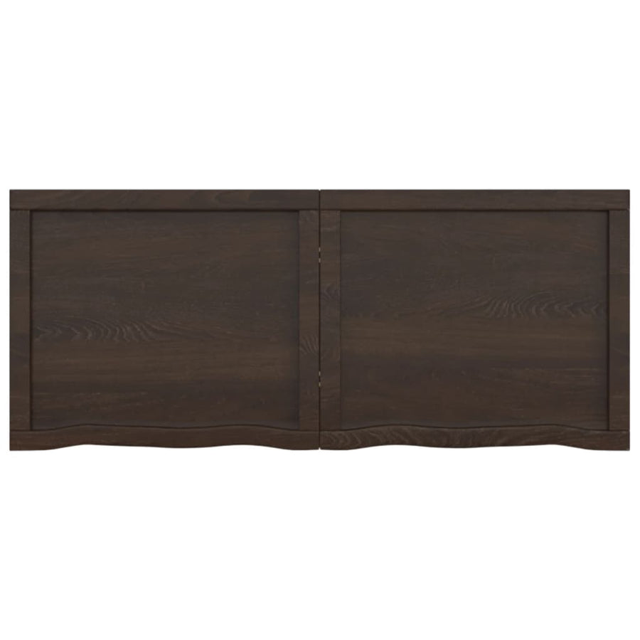 Tafelblad 20X50X(2-4)Cm Behandeld Eikenhout Donkerbruin Donkergrijs 120 x 50 x 4 cm