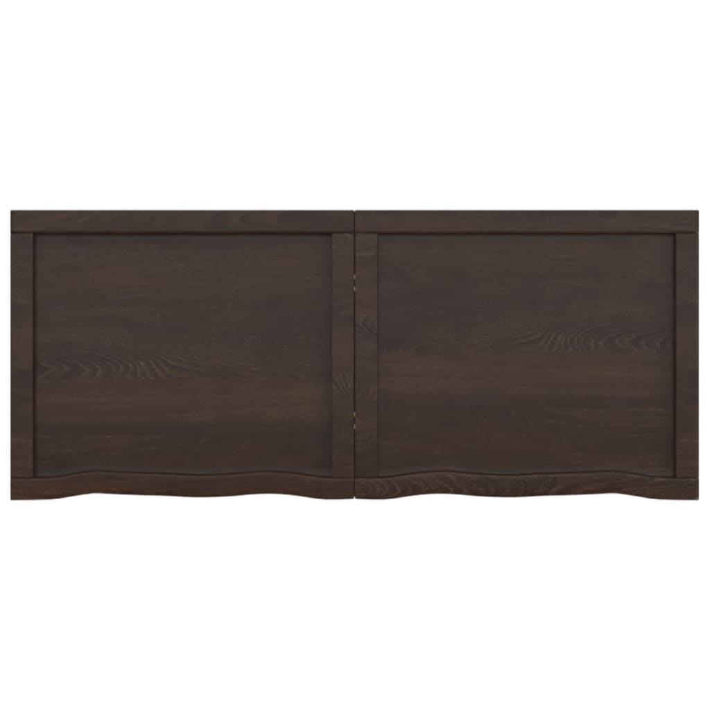 Tafelblad 20X50X(2-6)Cm Behandeld Eikenhout Donkerbruin Donkergrijs 120 x 50 x 6 cm