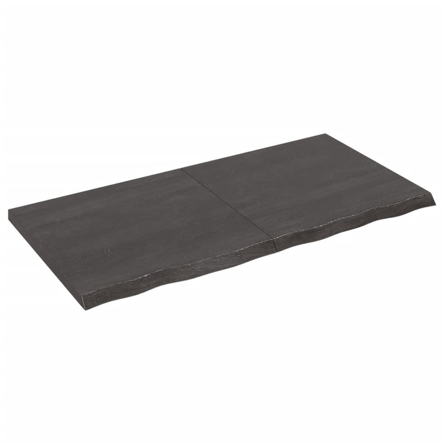 Tafelblad 20X60X(2-4)Cm Behandeld Eikenhout Donkerbruin Donkergrijs 120 x 60 x 4 cm
