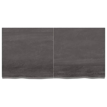 Tafelblad 20X60X(2-4)Cm Behandeld Eikenhout Donkerbruin Donkergrijs 120 x 60 x 4 cm