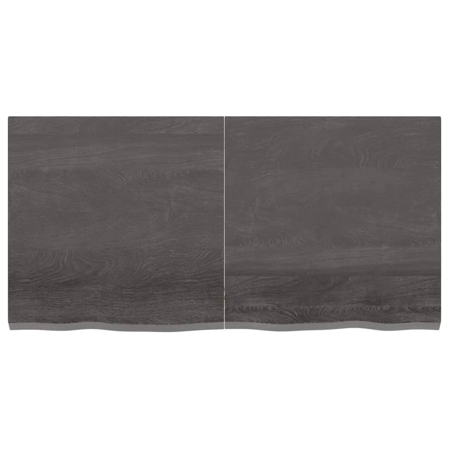 Tafelblad 20X60X(2-4)Cm Behandeld Eikenhout Donkerbruin Donkergrijs 120 x 60 x 4 cm