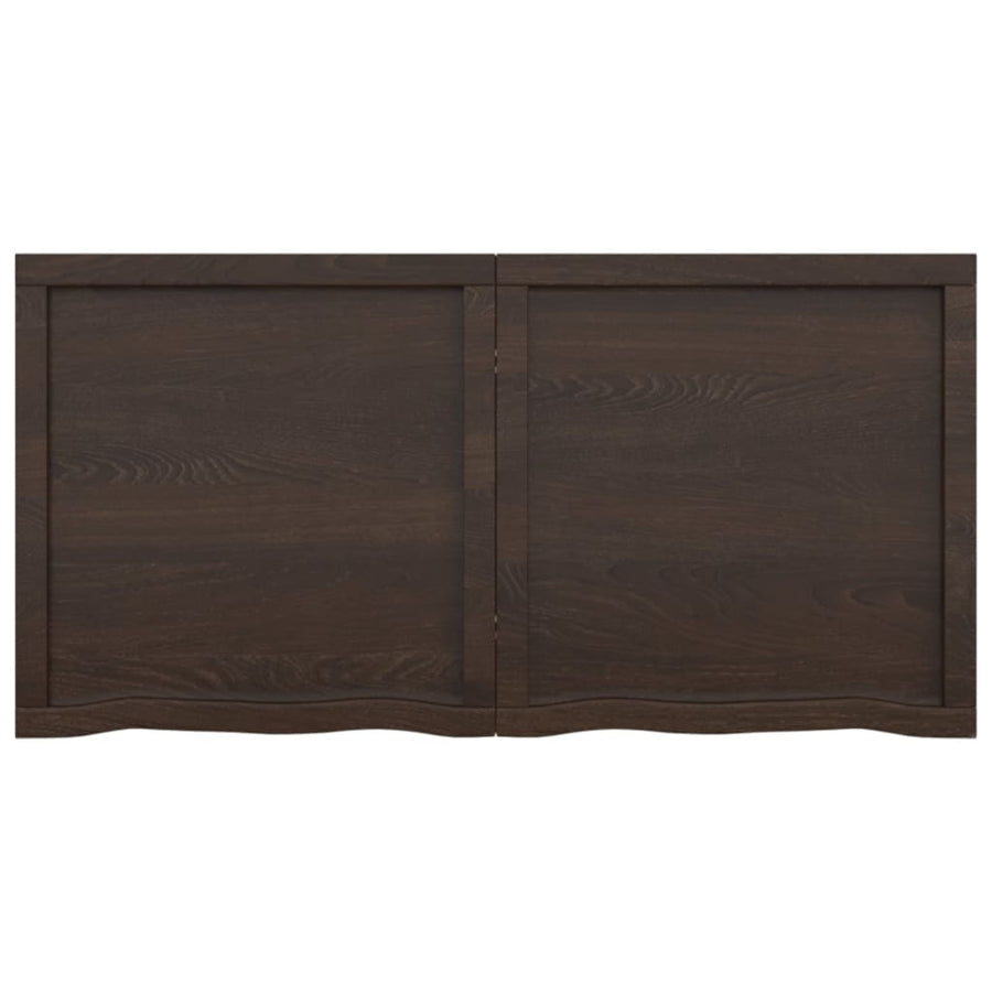 Tafelblad 20X60X(2-4)Cm Behandeld Eikenhout Donkerbruin Donkergrijs 120 x 60 x 4 cm