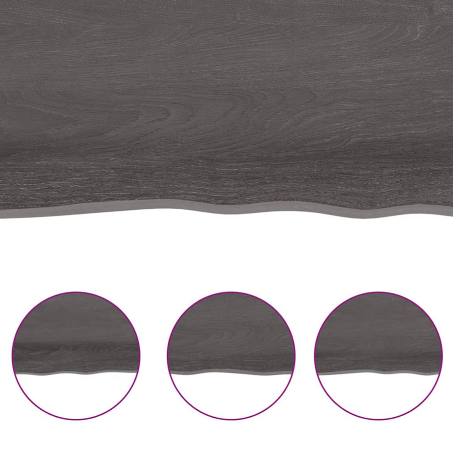 Tafelblad 120x60x(2-6)cm behandeld eikenhout donkerbruin 120 x 60 x 6 cm