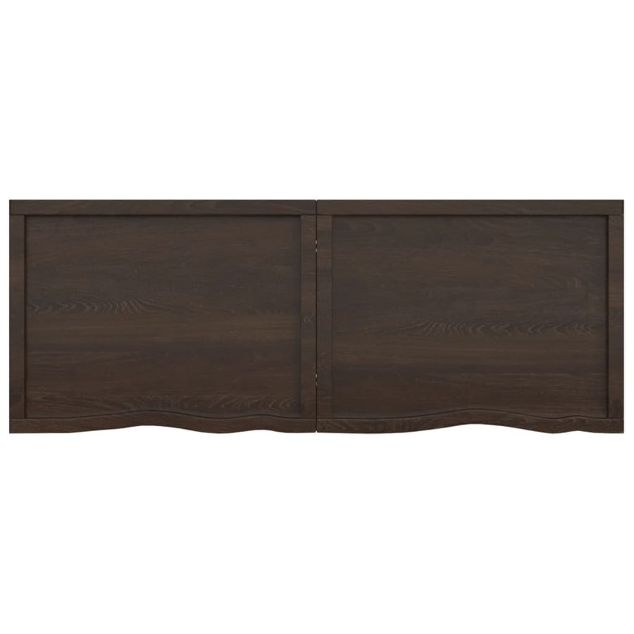 Tafelblad 60X60X(2-6)Cm Behandeld Eikenhout Donkerbruin Donkergrijs 160 x 60 x 6 cm