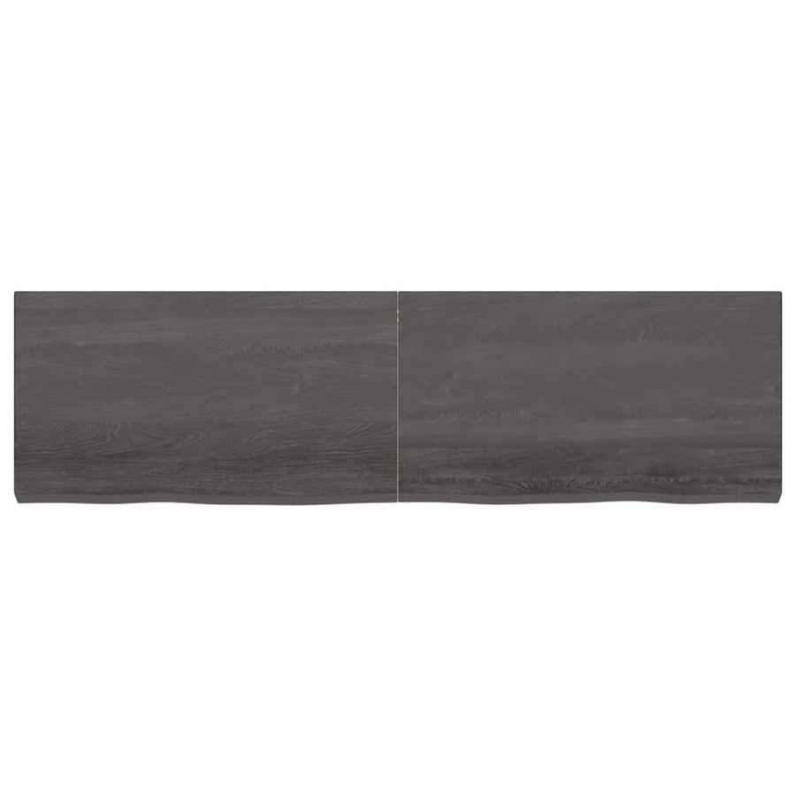 Tafelblad 80X50X(2-6)Cm Behandeld Eikenhout Donkerbruin Donkergrijs 180 x 50 x 6 cm