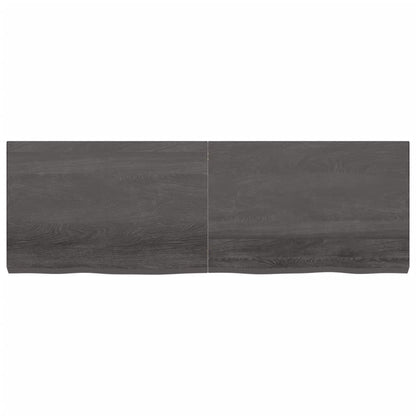 Tafelblad 80X60X(2-6)Cm Behandeld Eikenhout Donkerbruin Donkergrijs 180 x 60 x 6 cm
