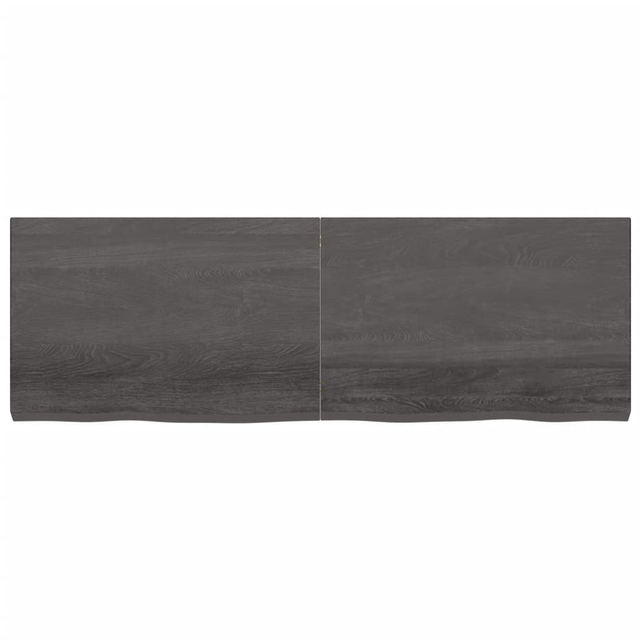 Tafelblad 80X60X(2-6)Cm Behandeld Eikenhout Donkerbruin Donkergrijs 180 x 60 x 6 cm