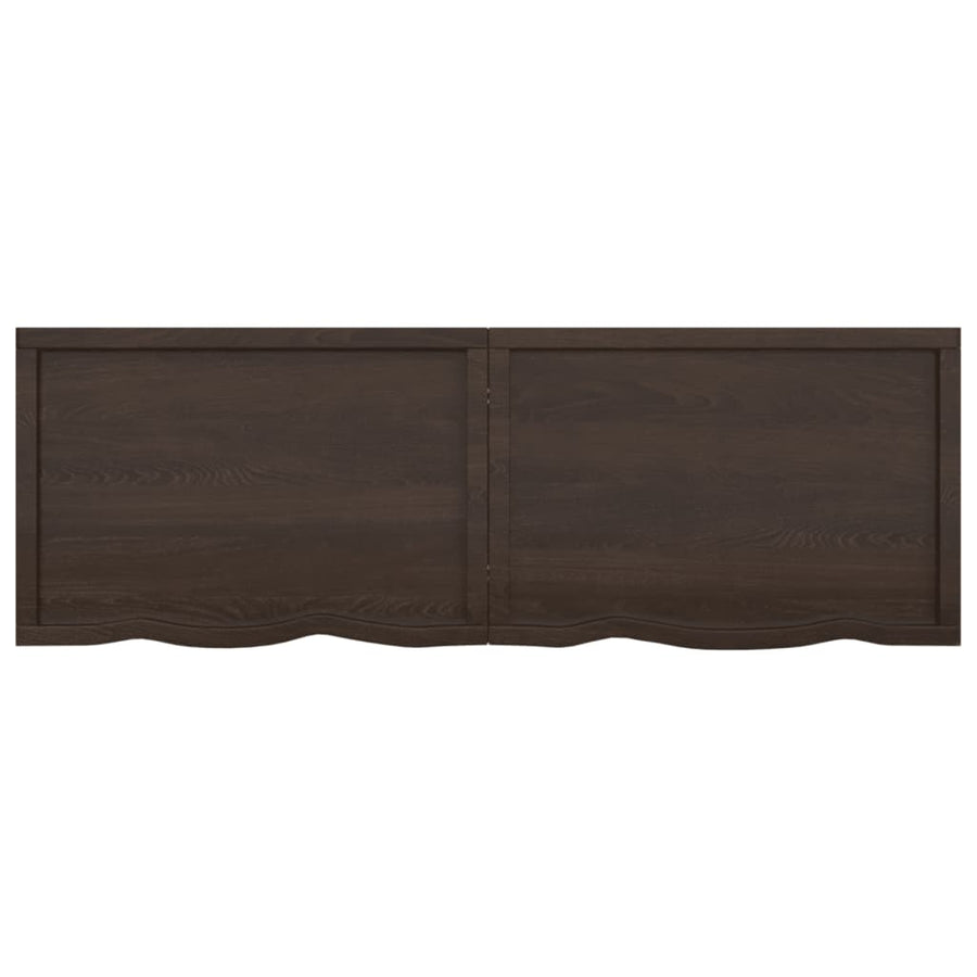 Tafelblad 80X60X(2-6)Cm Behandeld Eikenhout Donkerbruin Donkergrijs 180 x 60 x 6 cm