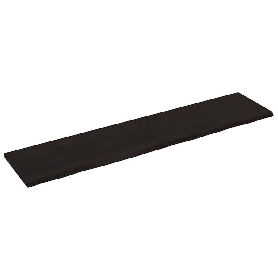 Tafelblad 220x50x(2-4)cm behandeld eikenhout donkerbruin