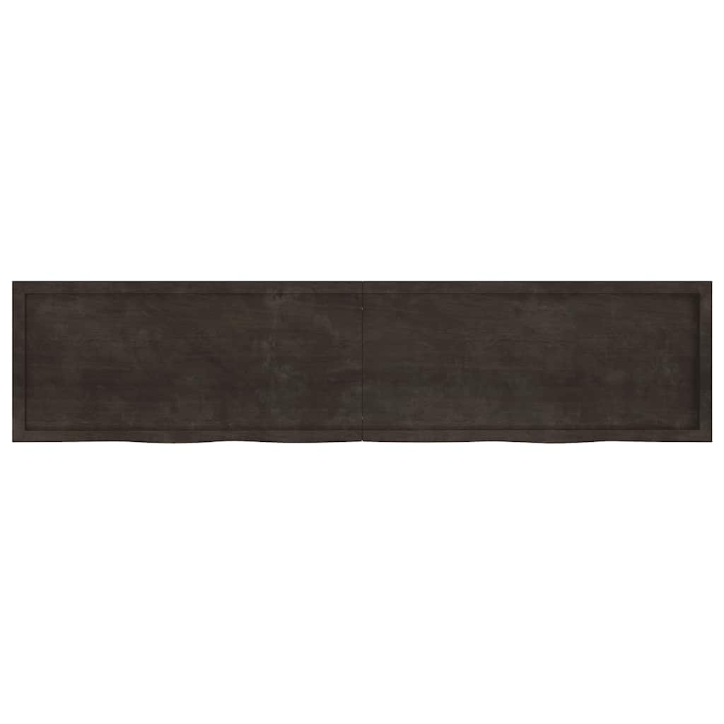 Tafelblad 220x50x(2-4)cm behandeld eikenhout donkerbruin