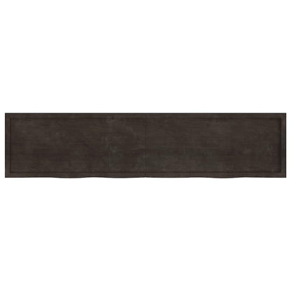 Tafelblad 220x50x(2-4)cm behandeld eikenhout donkerbruin