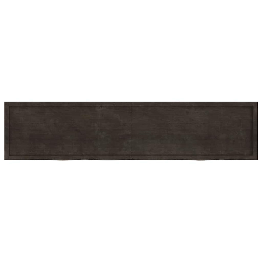 Tafelblad 220x50x(2-4)cm behandeld eikenhout donkerbruin
