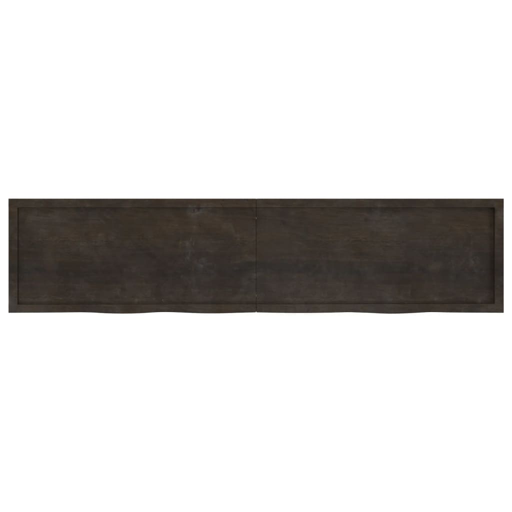 Tafelblad 220x50x(2-4)cm behandeld eikenhout donkerbruin