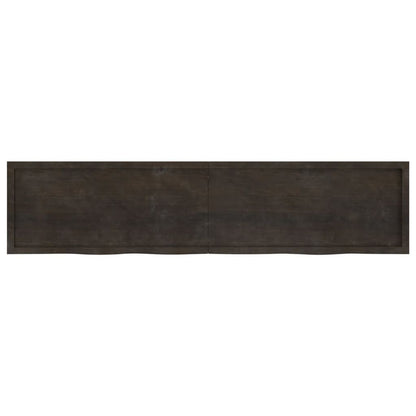 Tafelblad 220x50x(2-4)cm behandeld eikenhout donkerbruin