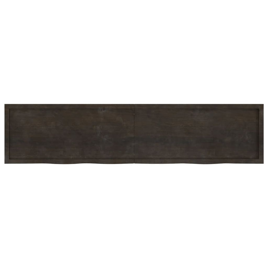 Tafelblad 220x50x(2-4)cm behandeld eikenhout donkerbruin