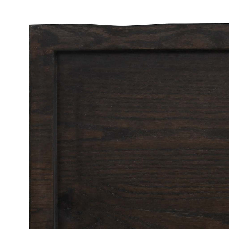 Tafelblad 220x50x(2-4)cm behandeld eikenhout donkerbruin