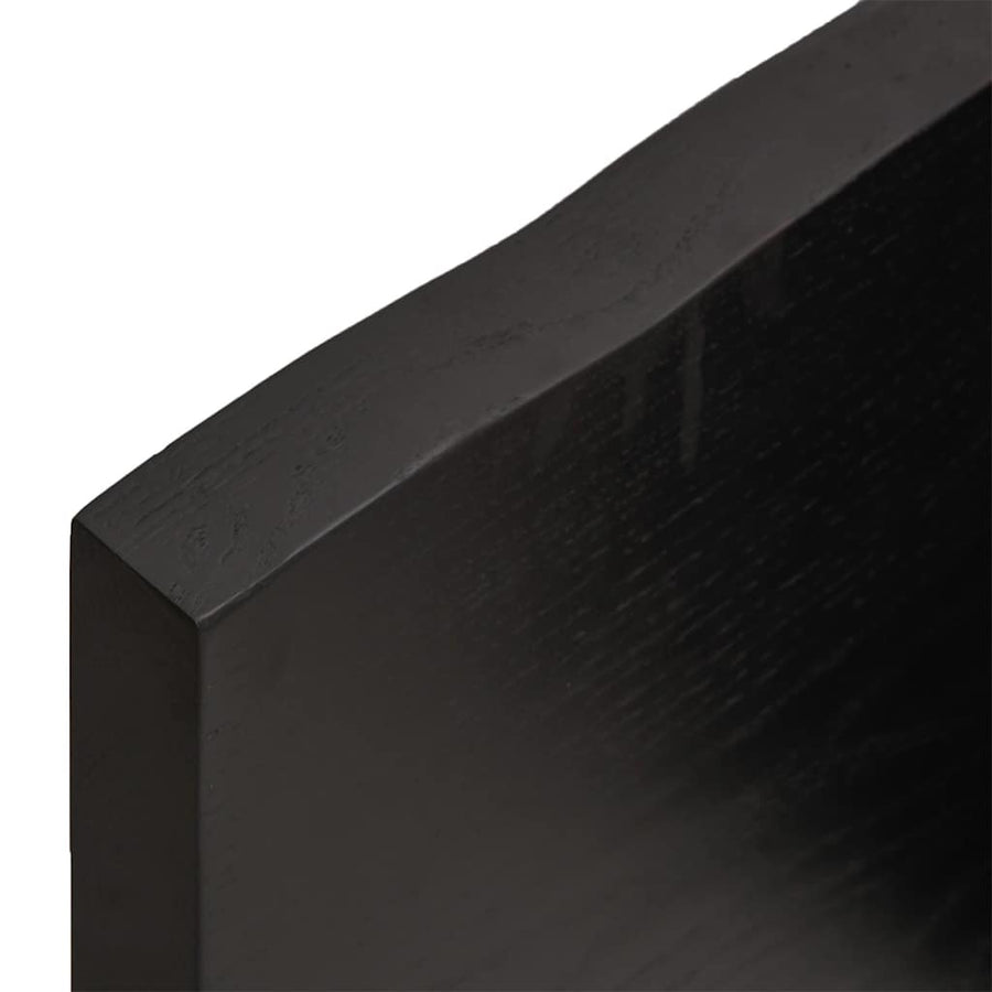 Tafelblad 220x50x(2-4)cm behandeld eikenhout donkerbruin