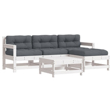 -Delige Loungeset Met Kussens Massief Hout Wit Wit grenenhout