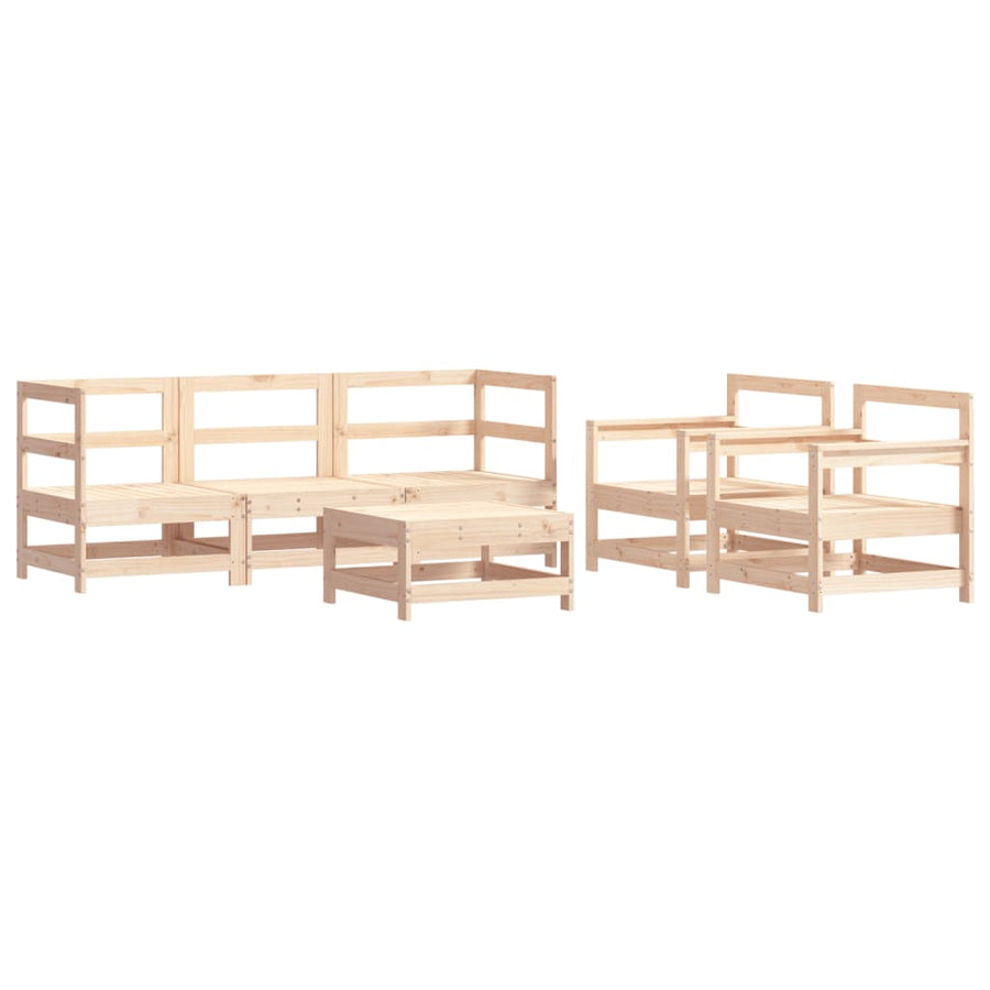 Loungeset Met Kussens Massief Hout Natuurlijk grenenhout