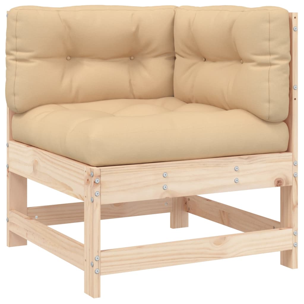 Loungeset Met Kussens Massief Hout Natuurlijk grenenhout