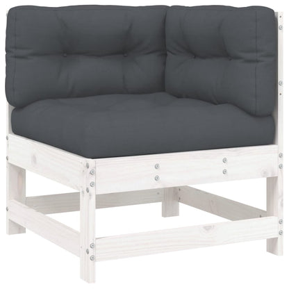 Loungeset Met Kussens Massief Hout Wit Wit grenenhout