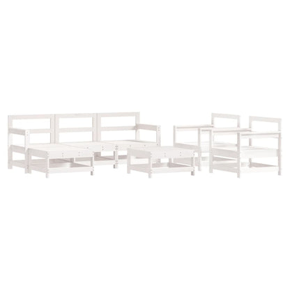 -Delige Loungeset Met Kussens Massief Hout Wit Wit grenenhout