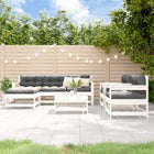 -Delige Loungeset Met Kussens Massief Hout Wit Wit grenenhout