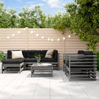 -Delige Loungeset Met Kussens Massief Hout Grijs Grijs grenenhout