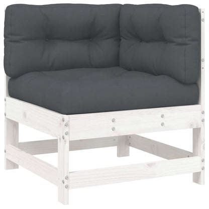 Loungeset Met Kussens Massief Hout Wit Wit grenenhout