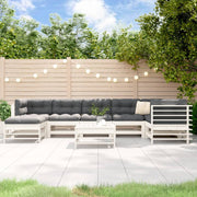 Loungeset 8-delig massief grenenhout wit