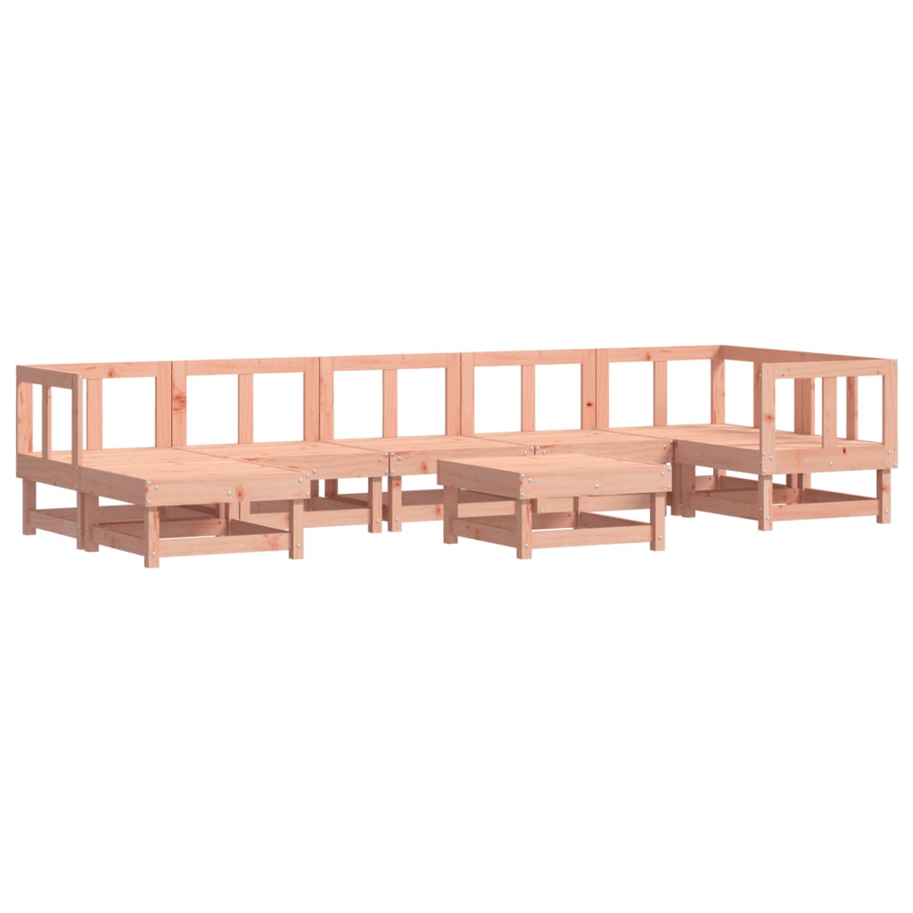 -Delige Loungeset Met Kussens Massief Douglashout Natuurlijk douglashout