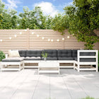 8-piece Lounge Set with Cushions Solid Wood White