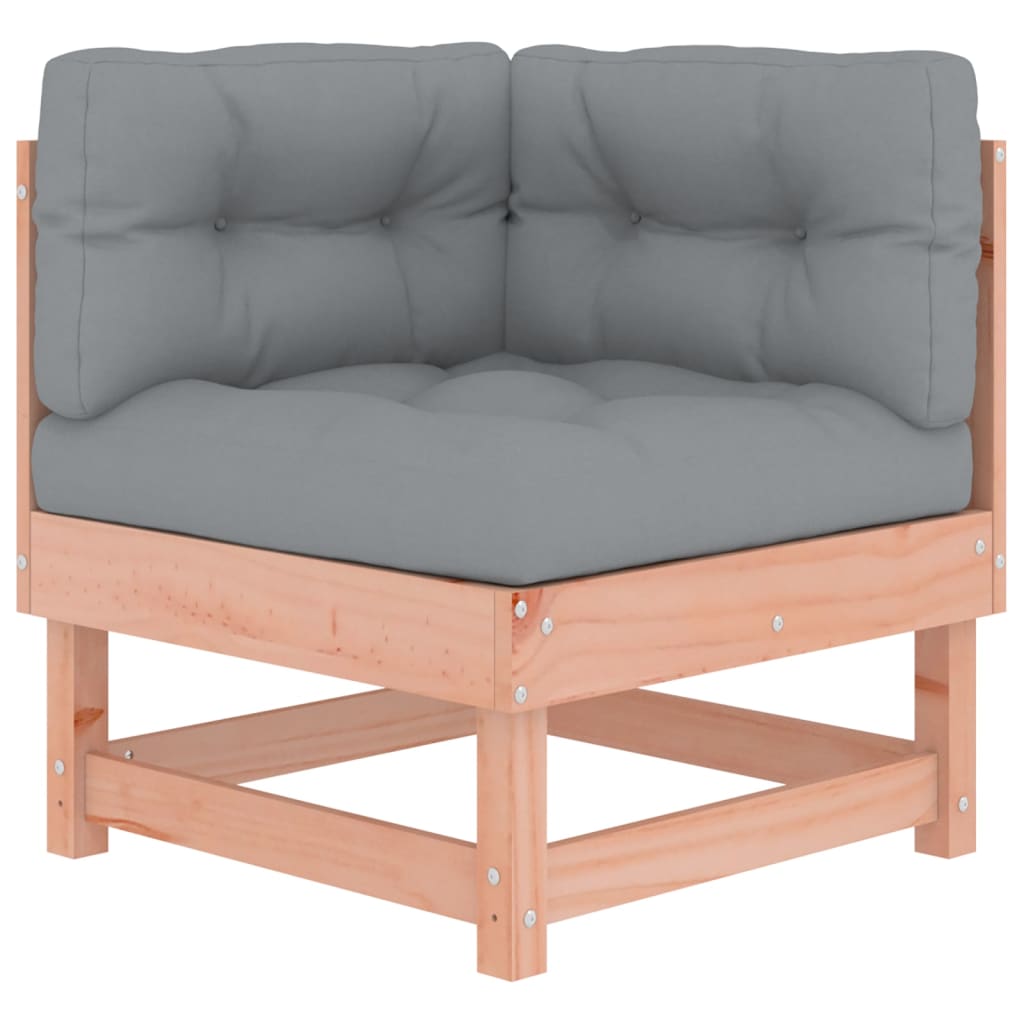 -Delige Loungeset Met Kussens Massief Douglashout Natuurlijk douglashout