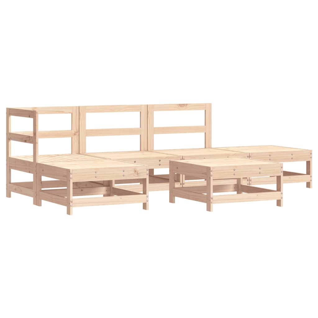 Loungeset Met Kussens Massief Hout Natuurlijk grenenhout