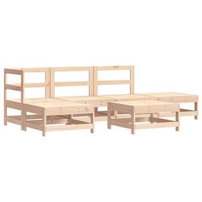 Loungeset Met Kussens Massief Hout Natuurlijk grenenhout