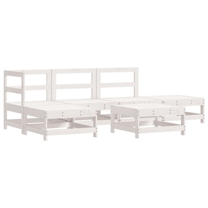 Loungeset Met Kussens Massief Hout Wit Wit grenenhout