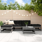 Loungeset massief hout 6-delig grijs