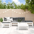 6-piece Lounge Set with Cushions Solid Wood White
