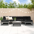 -Delige Loungeset Met Kussens Massief Hout Grijs Grijs grenenhout