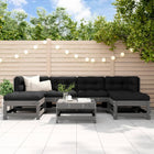 -Delige Loungeset Met Kussens Massief Hout Grijs Grijs grenenhout