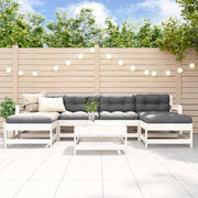 Loungeset 7-delig massief grenenhout wit